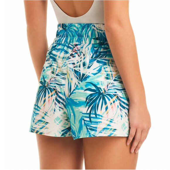 🌸 OP Ocean Pacific Board Shorts w/ Pockets & Zippers in Tropical Blue Palm NWT - Picture 3 of 8